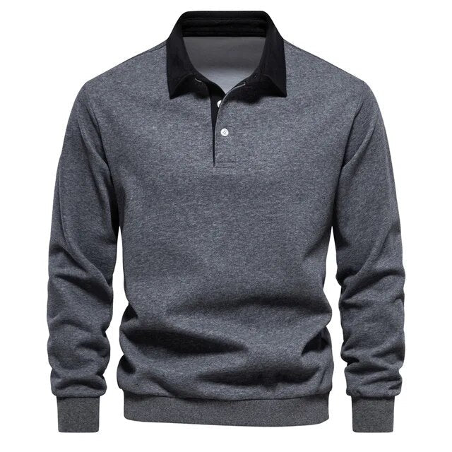 Austin | Long-Sleeved Polo Collar Sweatshirt